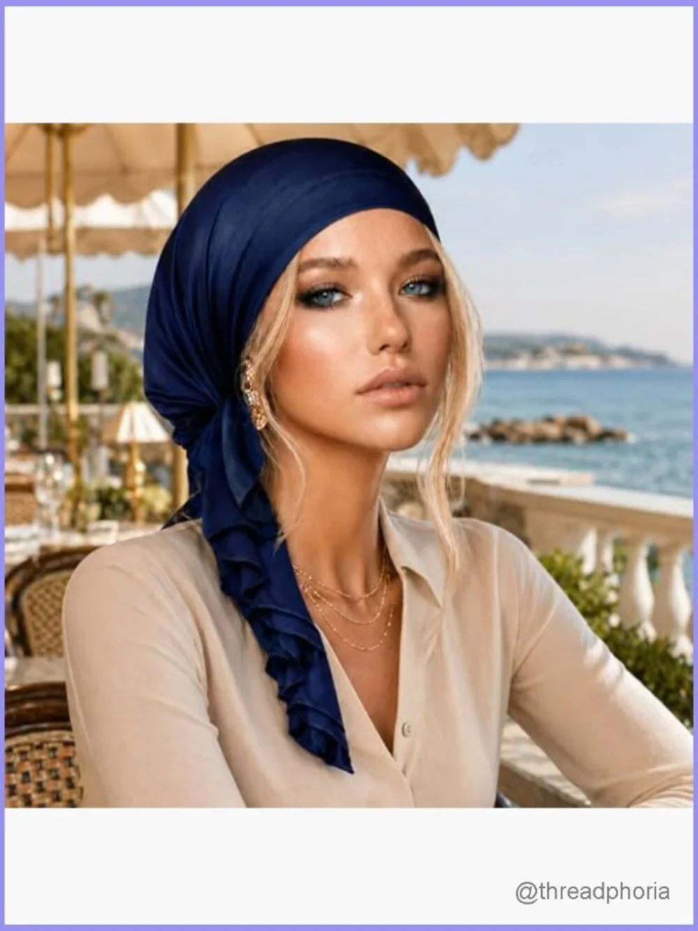 Pre-tied Bandana Headscarf Soft Cotton Non Slip Chemo Tichel Headwear